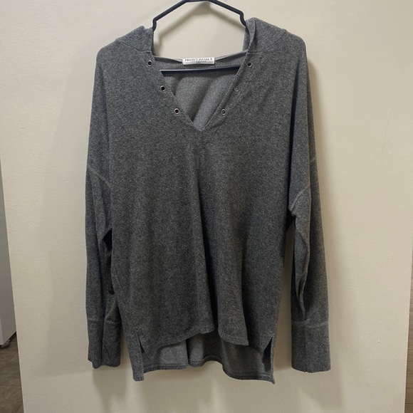 Project Social T Grey Long Sleeve Hooded Top - Picture 1 of 3